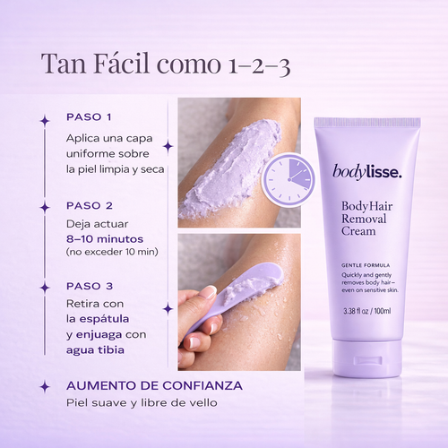 BodyLisse.® Elimina el vello desde la raíz sin cortes ni dolor con nuestra fórmula suave y efectiva.